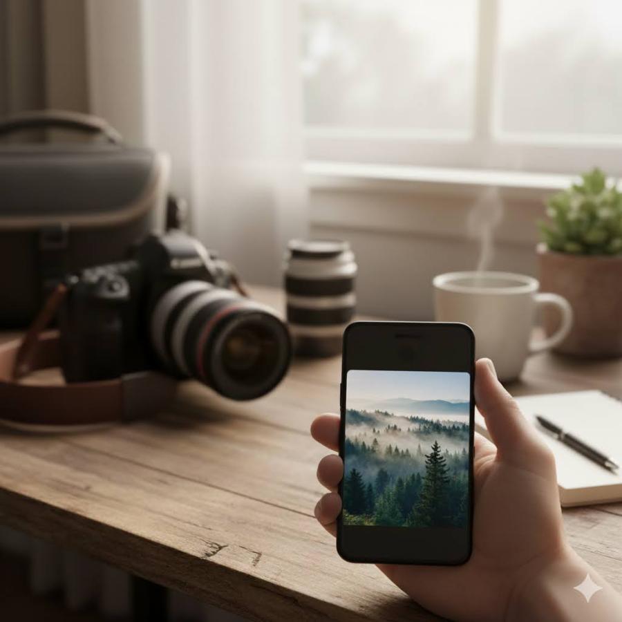 Het licht vangen in alle eenvoud, een rustig tafereel vastgelegd zonder de ballast van de oude spiegelreflexcamera.